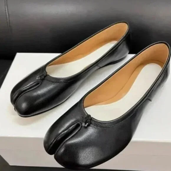 Maison Margiela Tabi Ballet Flat Split Toe Leather Japan good